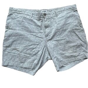 Goodfellow Linden Bermuda Shorts Mens sz 40 Flat Front Linen Blend Pockets Gray